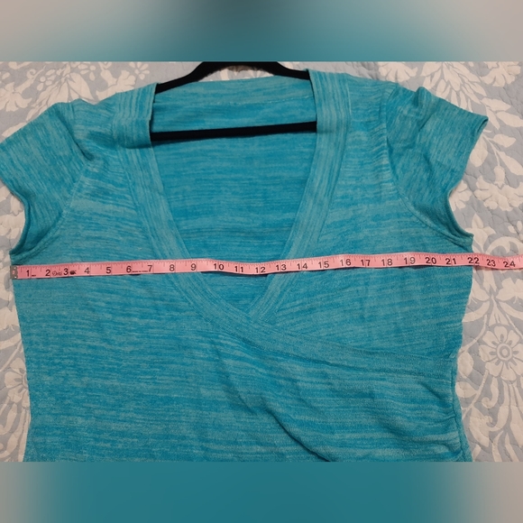 Maurices XL surplice teal blue sweater top - Picture 4 of 6